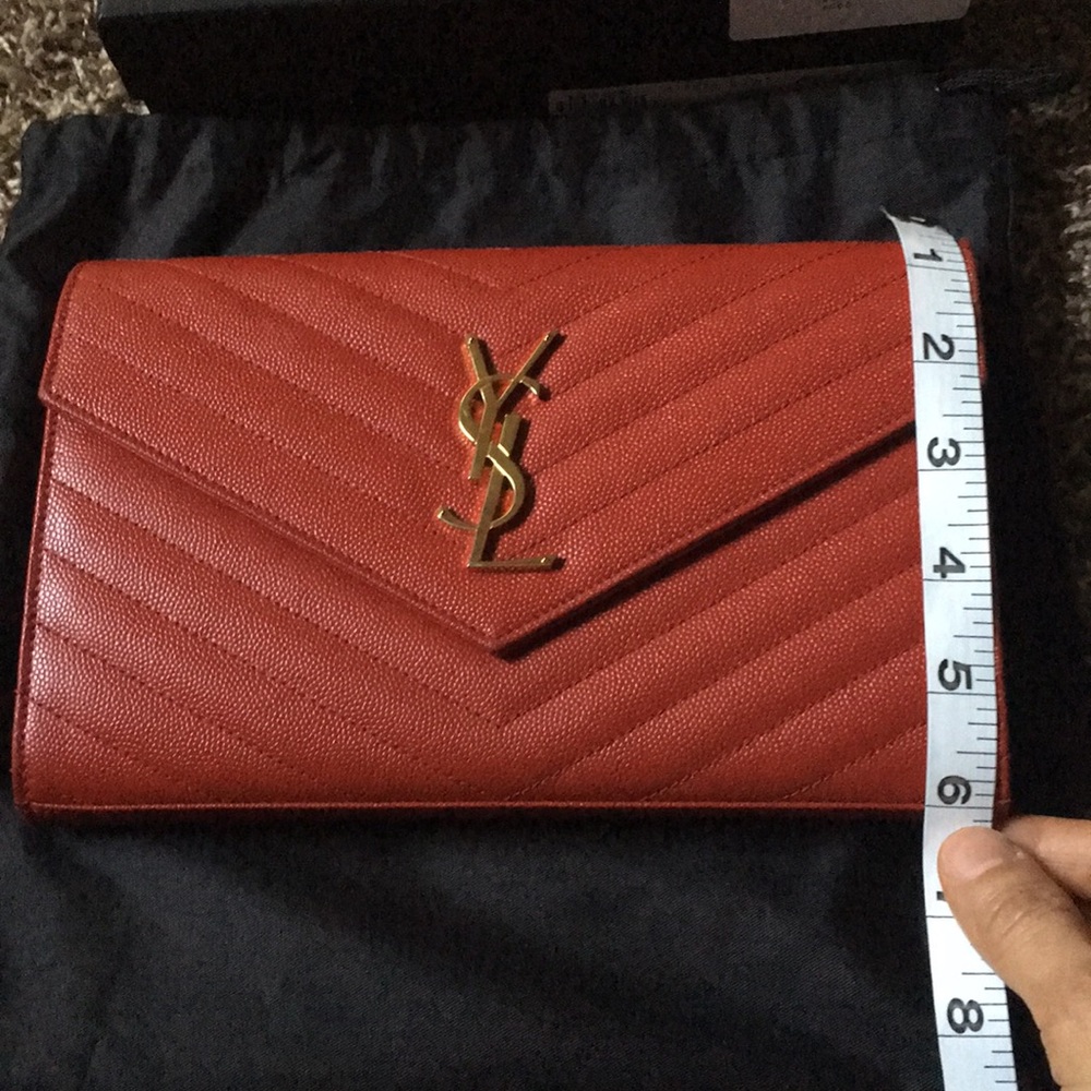 YSL red wallet purse. Comes with dust bag and box. - Picture 6 of 8
